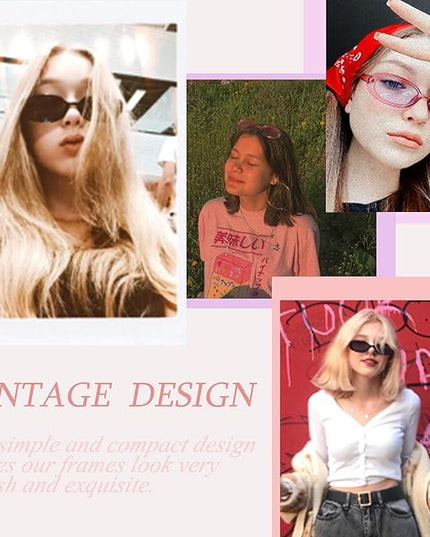 VIA LEECA Trendy Oval Sunglasses Women 90’s Vintage Sun Glasses Fashion Tinted Glasses UV400 Protection