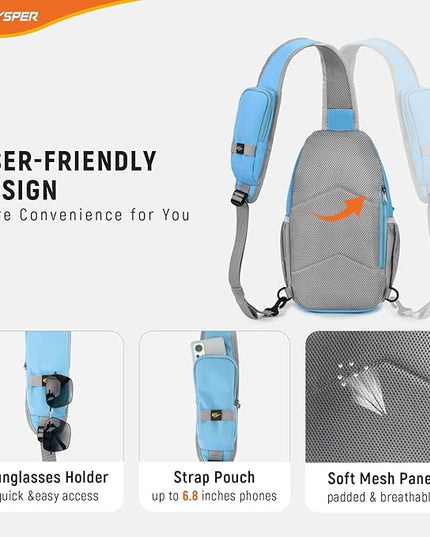SKYSPER Sling Bag RFID Cross Body Bag Recycled Crossbody Backpack Travel Daypack