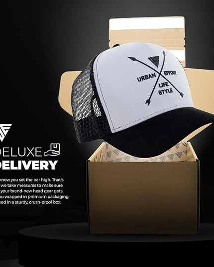 Urban Effort Mesh Back Cap - for Men and Women Baseball Hat 5-Panel Trucker Hat - Great Snapback Closure for Hunting & Hiking