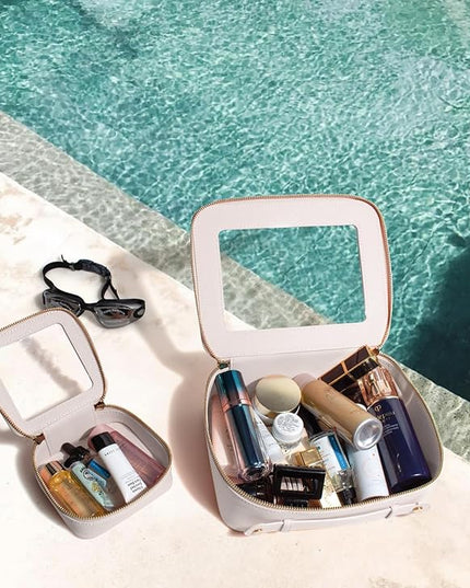 Travel Clear Makeup Bag Set, TSA Approved Cosmetic Bag Case with Zipper Portable Makeup Pouch Toiletry Bag Traveling Cosmetic Organizer Storage Bag Car Organizer Car Essentials