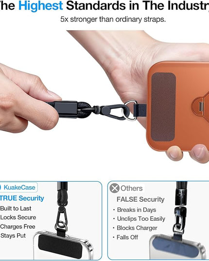 Phone Lanyard, Phone Wrist Strap for Cellphone Case, Adjustable Cell Phone Strap with 2 Tether Tabs for All Smartphones, Black