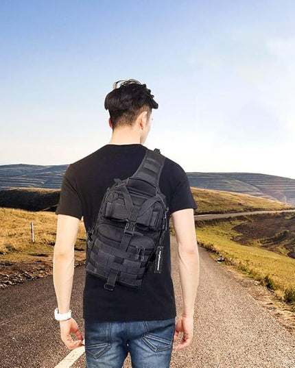 hopopower Tactical Sling Bag, Sport Bag Military Rover Shoulder Backpack EDC Assault Range Bag, Chest Pack Handbag Waterproof
