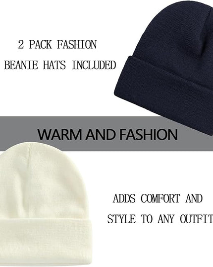 ZOORON 1&2 Pack Beanie for Men Women Slouchy Beanie Hats Winter Knit Caps Soft Ski Hat Unisex