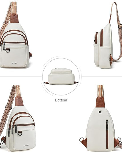 7L Sling Bag for Women Men Vegan Leather Crossbody Bags Fanny Pack Purse Backpack Over Shoulder Bag Travel Anti Theft