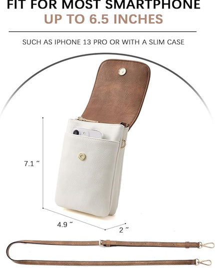 BOSTANTEN Vegan Leather Small Crossbody Bags for Women Designer Cell Phone Bag Wallet Purses Adjustable Strap