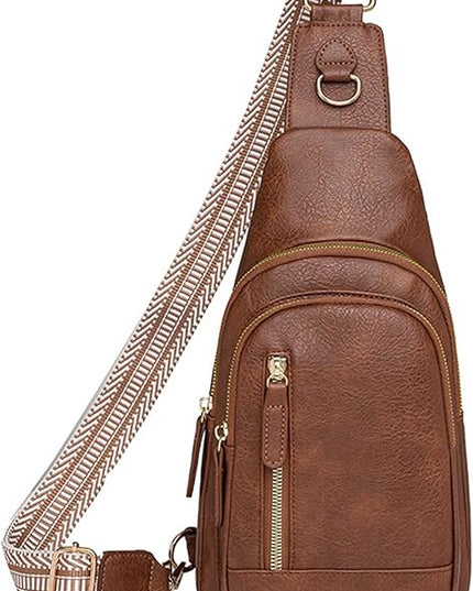 FALAN MULE Crossbody Bags for Women Trendy Leather Sling Chest Bag Fanny Packs for Women