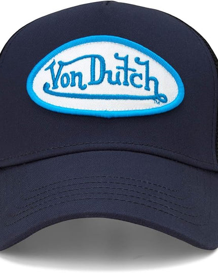 Von Dutch Unisex Trucker Hat - Curved Bill Mesh Back Retro Classic Adjustable Snapback Baseball Cap for Men and Women