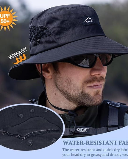 Sireck Fishing Hat, UPF50+ Wide Brim Sun Hat for Men Women, UV Protection Hiking Beach Bucket Hats Summer Safari Hat