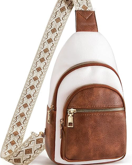 FALAN MULE Crossbody Bags for Women Trendy Leather Sling Chest Bag Fanny Packs for Women