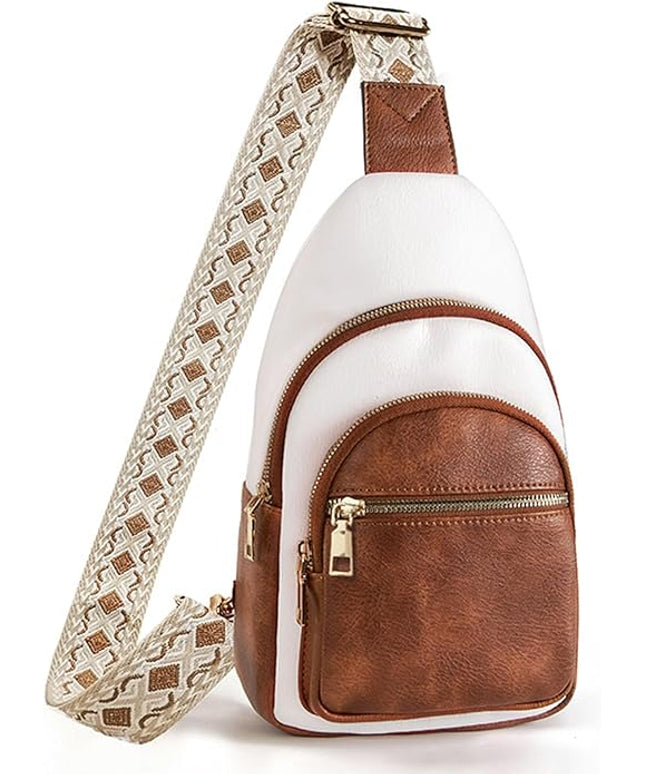 FALAN MULE Crossbody Bags for Women Trendy Leather Sling Chest Bag Fanny Packs for Women