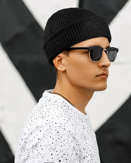 Geyoga 9 Pieces Winter Beanie Hats Trawler Short Beanie Watch Hat Warm Knit Fisherman Skull Cap for Men Women, 9 Colors