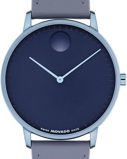 Movado Face Watch - Swiss Quartz, Leather Strap - Classic, Timeless Luxury Fashion Timepiece for Him or Her - 41mm