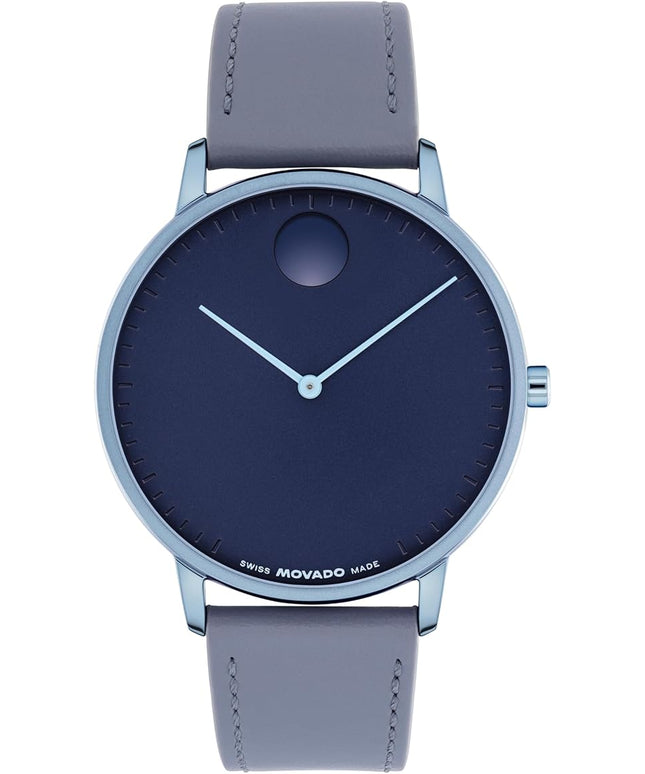 Movado Face Watch - Swiss Quartz, Leather Strap - Classic, Timeless Luxury Fashion Timepiece for Him or Her - 41mm