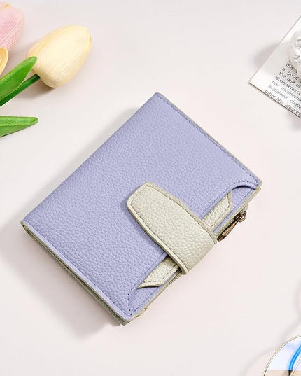 Airkit Small Wallet Women RFID Blocking Soft Leather Bifold Compact Card Holder Wallet for Women with Zipper Coin Pocket 4 ID Window