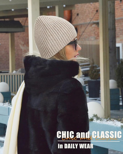 choshion Wool Knit Fisherman Beanie Hat for Men Women,Cuffless Warm Short Cuff Beanies Toboggan Ski Hats Winter Skull Cap