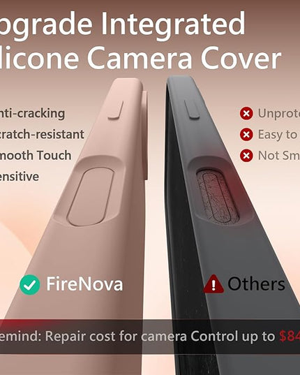 FireNova Magnetic for iPhone 17 Case, Compatible with MagSafe, [Integrated Silicone Camera Control Button] [Camera Protection] Anti-Scratch Microfiber Lining Phone Case, 6.3", Pinksand