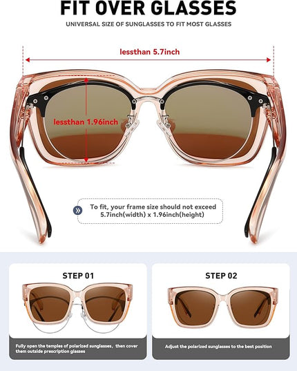 MEETSUN Oversized Fit Over Glasses Sunglasses for Women Men Large Trendy Polarized Sunglasses for Driving UV Protection