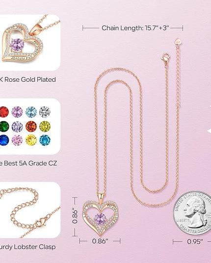 18K Rose Gold Necklaces for Women Birthday Gifts for Women Jewelry for Women Birthday Gifts for Wife Girlfriend Daughter Wife Birthday Gifts for Anniversary Mothers Day Christmas Valentines Gifts