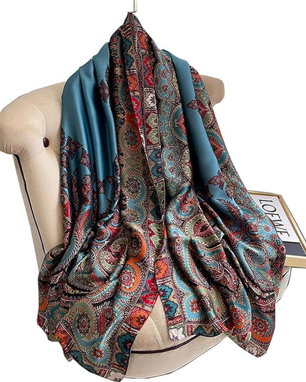 Fashion Scarves Scarf 100% Silk Feeling Scarf Silk Like Scarves Long Lightweight Sunscreen Shawls for Women