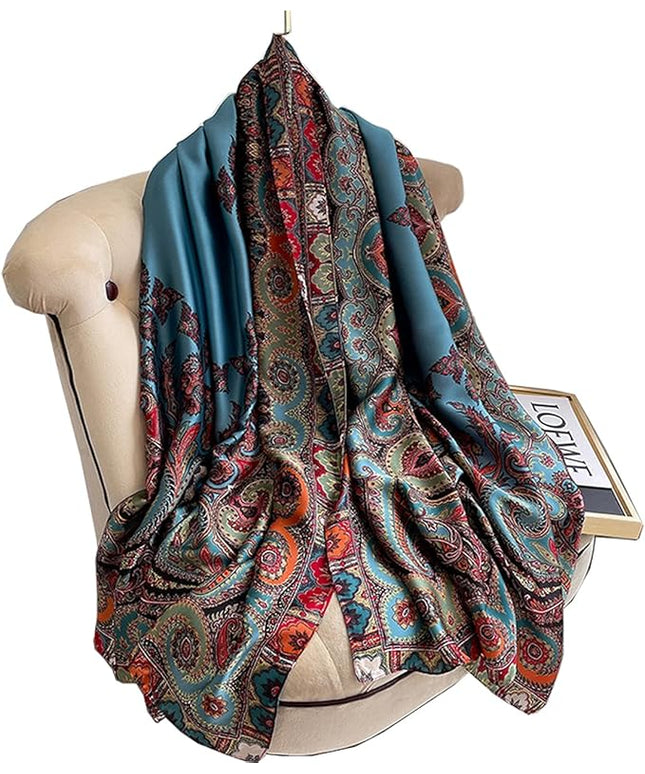 Fashion Scarves Scarf 100% Silk Feeling Scarf Silk Like Scarves Long Lightweight Sunscreen Shawls for Women