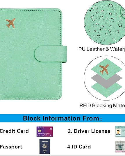 Melsbrinna Premium Leather Passport Holder Covers Case, Waterproof Rfid Blocking Travel Wallet Passport Holder with Pen Holder, Cute Passport Book for Women/Men