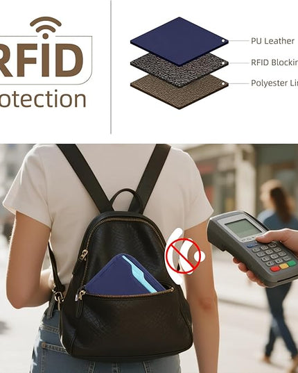 ZOPPEN Passport Holder Family RFID Passport Wallet, Passport Holder Women/Men, Travel Wallet Documents Organizer Zipper Case with Removable Wristlet Strap, Travel Essentials for Flying