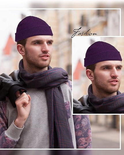 SATINIOR Trawler Beanie Watch Hat Roll-up Edge Skullcap Fisherman Beanie for Women Men