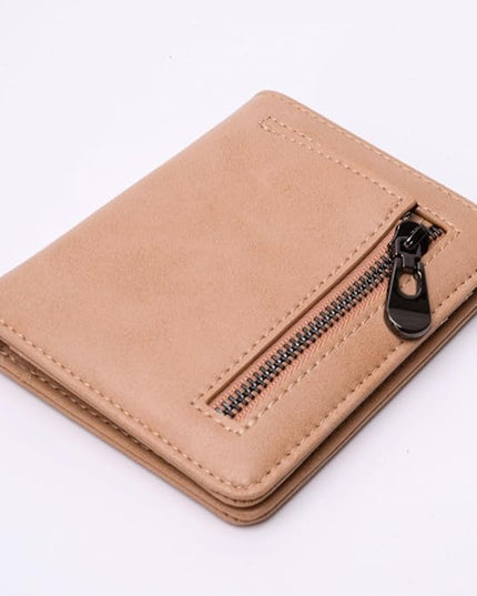 Alldaily Small RFID Wallet for Women Slim Compact Bifold Pocket Ladies Travel Mini Purse (Apricot)