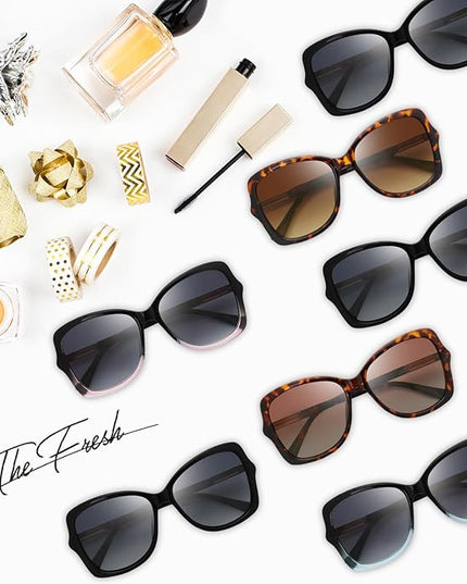 The Fresh Women's Oversized Square Jackie O Cat Eye Hybrid Butterfly Fashion Sunglasses - Exquisite Packaging