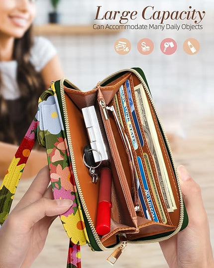 Cute Small Crossbody Purse Cell Phone Bags for Women - Leather Cellphone Wallet Purse with Shoulder Strap