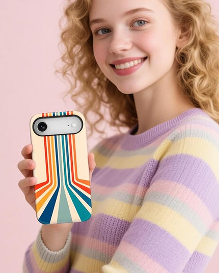Magnetic for iPhone 17 Air Case Cute Frog Stripes Phone Case, Summer Shockproof Slim TPU and Hard PC Protective Phone Cover Compatible with MagSafe Designed for Women Girls