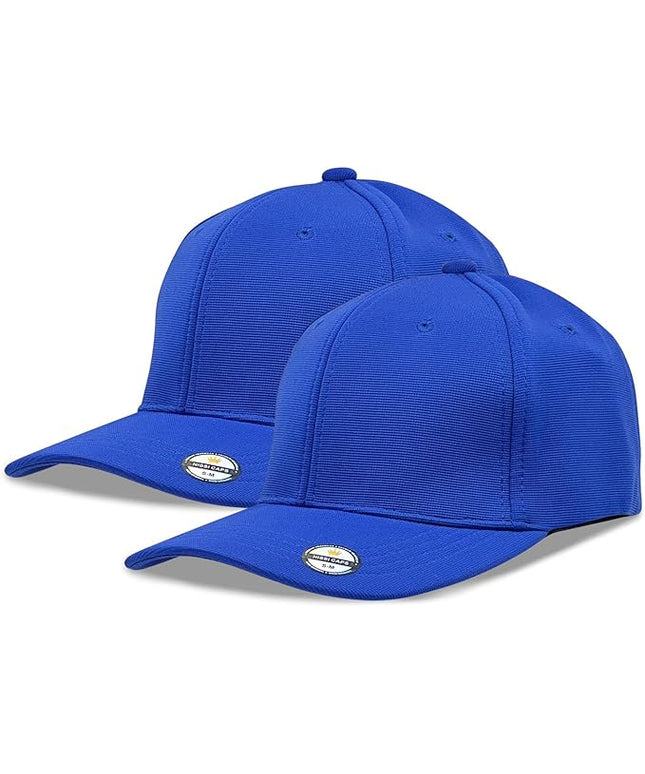 [2 Pack] Hybrid Stretch-Fitted Trucker Cap, Baseball Cap with Air Mesh