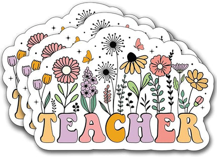 (3Pcs) Teacher Sticker, Decorate Books Laptop Phone Water Bottles Kindles Stickers Tumbler Sticker Waterproof Vinyl Decorate Sticker 3" Inch