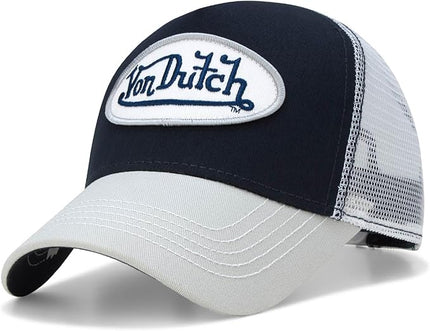 Von Dutch Unisex Trucker Hat - Curved Bill Mesh Back Retro Classic Adjustable Snapback Baseball Cap for Men and Women