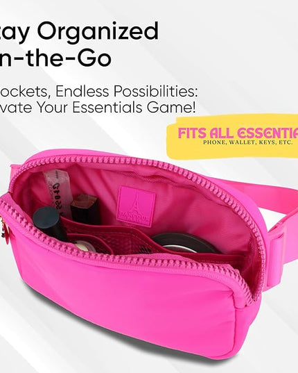 Women's Fanny Pack – Crossbody Belt Bag, Pink Waist Bag, Hot Pink Crossbody Purse, Fanny Packs for Women, Versatile Belt Bag for Everyday Use