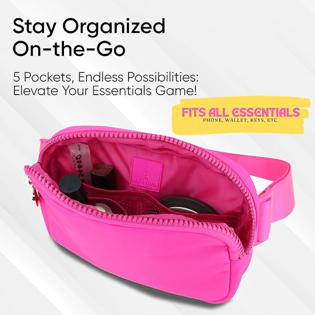 Women's Fanny Pack – Crossbody Belt Bag, Pink Waist Bag, Hot Pink Crossbody Purse, Fanny Packs for Women, Versatile Belt Bag for Everyday Use
