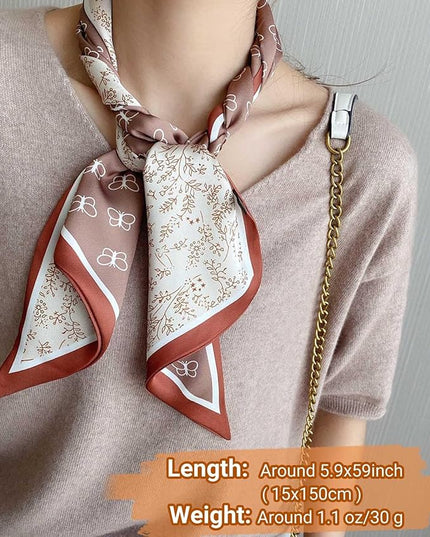 Dailyacc Hair Scarf for Women Fashion Silky Satin Headscarf Wrap Breathable Lightweight Neck Scarves For Handbag