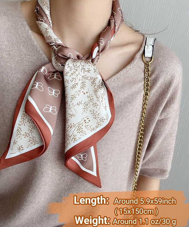 Dailyacc Hair Scarf for Women Fashion Silky Satin Headscarf Wrap Breathable Lightweight Neck Scarves For Handbag