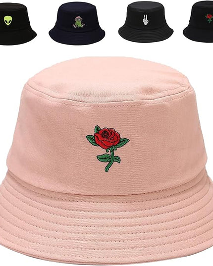 Cotton Bucket Hat for Women Men Summer Travel Sun Beach Bucket Cap, Unisex Outdoor Fisherman Hat