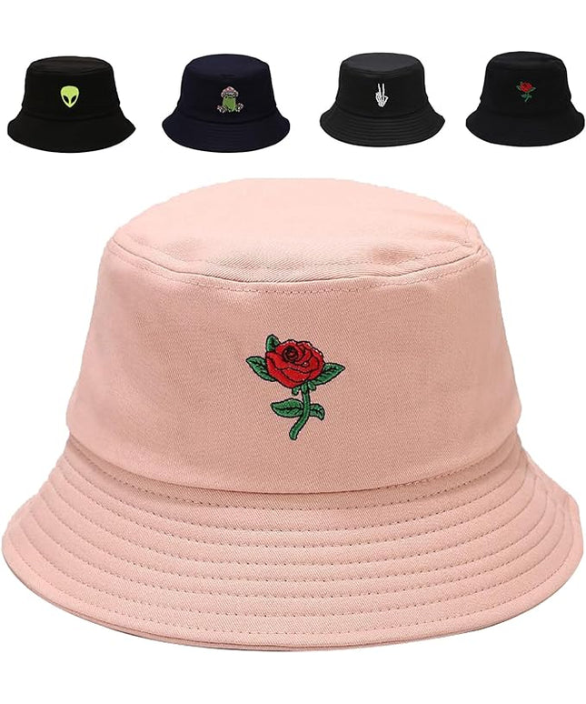Cotton Bucket Hat for Women Men Summer Travel Sun Beach Bucket Cap, Unisex Outdoor Fisherman Hat