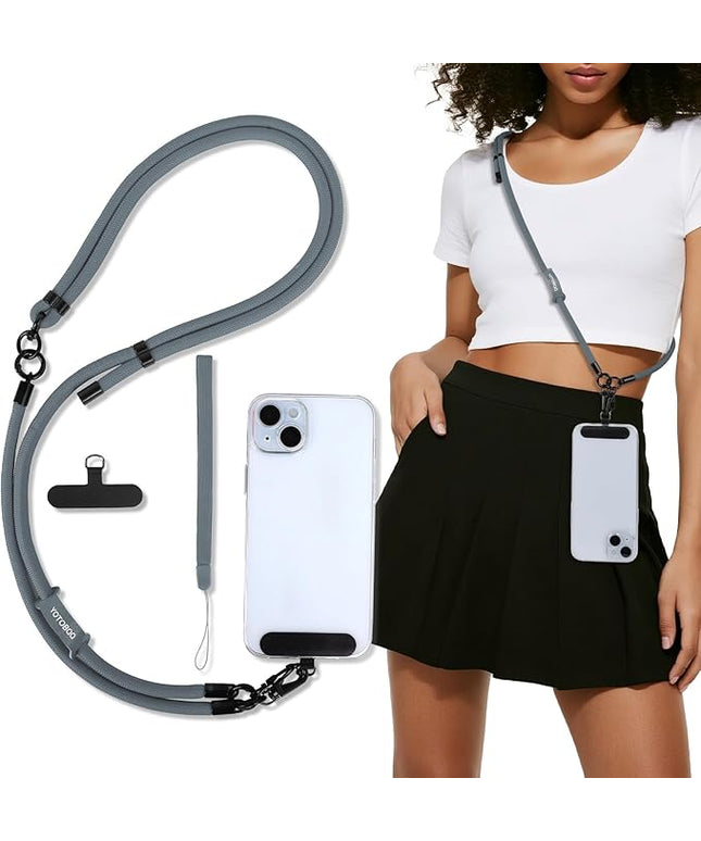 Phone Lanyard, Adjustable Wrist Strap, 2 Pads, Anti Theft Lanyard Crossbody, Multifunctional Cell Phone Neck Strap