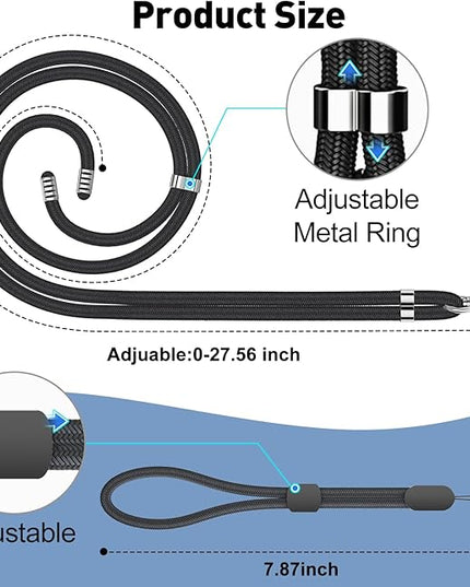 SHANSHUI Phone Lanyard, Crossbody Wrist Nylon Cell Phone Lanyard Tether Pads Compatible with iPhone & All Smartphones in Full Cover Cases
