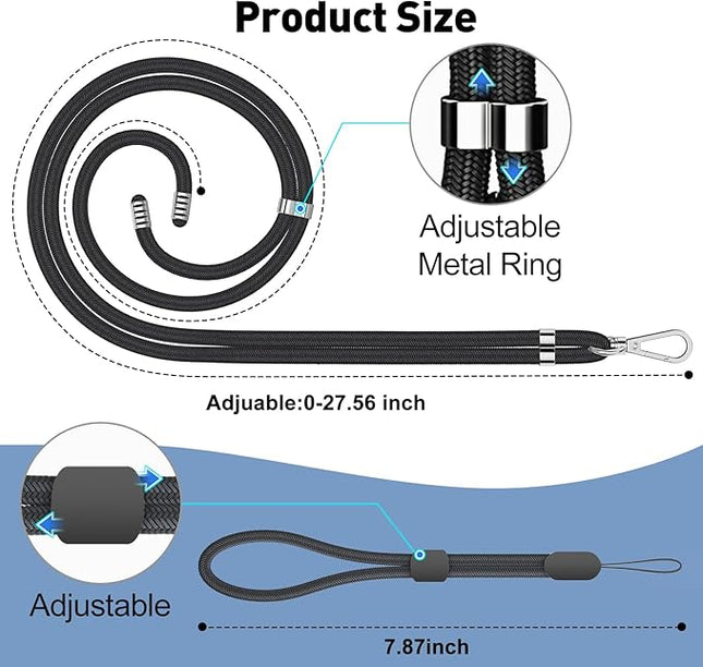 SHANSHUI Phone Lanyard, Crossbody Wrist Nylon Cell Phone Lanyard Tether Pads Compatible with iPhone & All Smartphones in Full Cover Cases