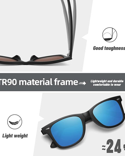 MEETSUN Polarized Sunglasses for Women Men Classic Retro Square Frame Driving Sun Glasses UV Protection