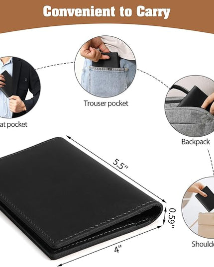Jack&Chris Leather Passport Holder, Handmade Passport cover, Travel Wallet Cover Case for Men and Women, Leather Travel Documents Organizer Protector, JC107