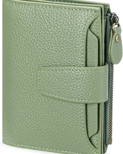 FALAN MULE Small Wallet for Women Leather Bifold Compact RFID Blocking Small Womens Wallet Purse