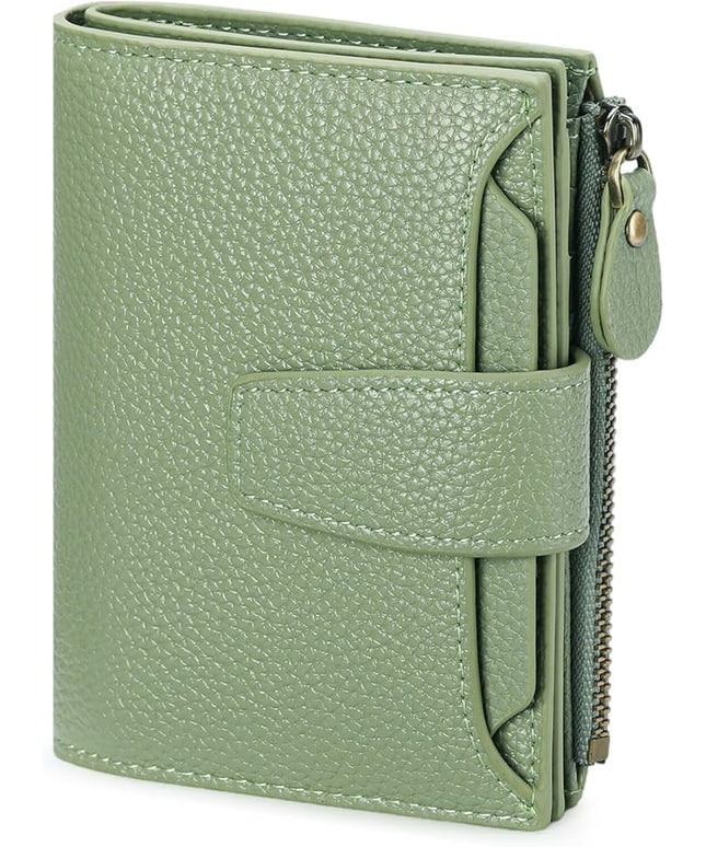 FALAN MULE Small Wallet for Women Leather Bifold Compact RFID Blocking Small Womens Wallet Purse