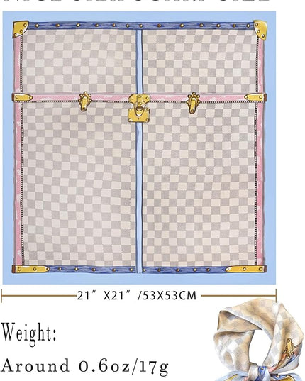 100% Mulberry Silk Scarf for Women Hair Lightweight Square Neckerchief Wrap For Head Scarves 21"