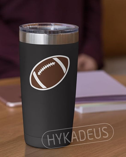 (3Pcs) Football Stickers Waterproof Vinyl Football Ball Decals for Water Bottle, Tumbler, Laptop, Phone Case, Poster Board, Scrapbooking, Team Players, Coach, 3" x 2.5"