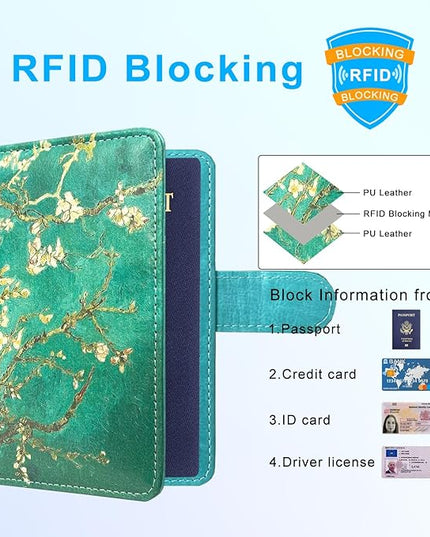 Passport Holder Cover, ACdream Protective Premium Leather RFID Blocking Wallet Travel Case for Passport/Credit Card/Air Ticket,